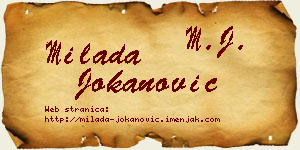 Milada Jokanović vizit kartica